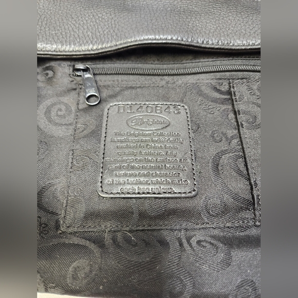 Brighton Black Leather Shoulder Bag Croc Pattern Trim Bow with Hearts - Picture 16 of 16